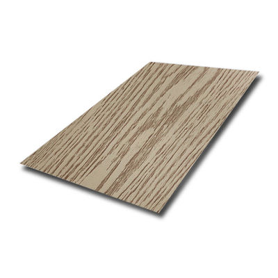 Laminated Wooden Pattern Decorative Stainless Steel Sheet 0.6m 0.8mm 1.5mm