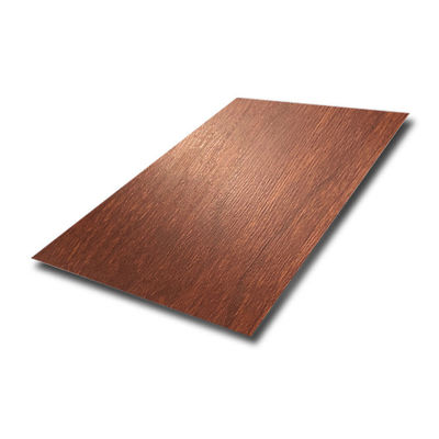 Laminated Wooden Pattern Decorative Stainless Steel Sheet 0.6m 0.8mm 1.5mm