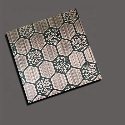 Hairline Antique Copper Honeycomb Stainless Steel Sheet 304 Textured