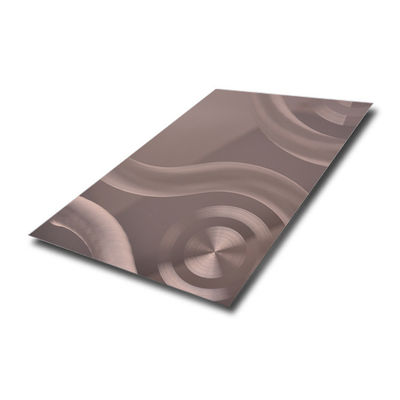 Etching Decorative Stainless Steel Sheet 304 316 Bright 3D Laser Finish Pvd Coated Rose Gold