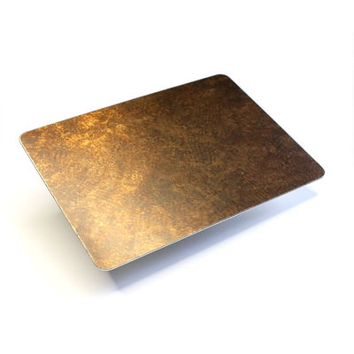 201 Color Copper Antique Etched Stainless Steel Sheet 0.3mm For Fabrication