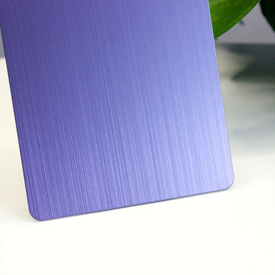BIS Brushed Stainless Steel Sheet PVD Color Coating Purple 304 Stainless Steel Hairline Plate