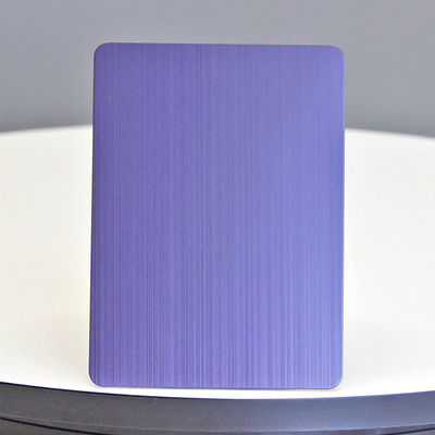 BIS Brushed Stainless Steel Sheet PVD Color Coating Purple 304 Stainless Steel Hairline Plate