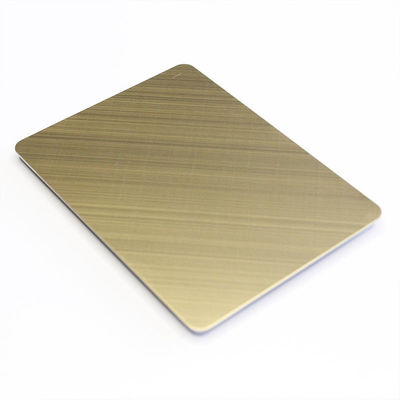 304 4 By 8 Stainless Steel Sheet Brushed Bronze Hairline SS Sheet For Building Decoration