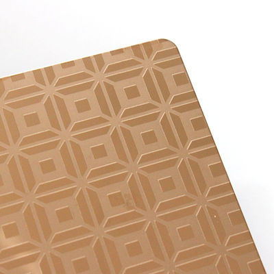 SS304 Stainless Steel Plate Mirror Finish Rose Gold Etched Elevator Sheet