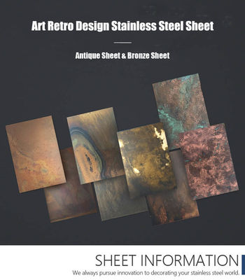 Antique Titanium Coating Decorative Stainless Steel Metal Sheet Customized Size