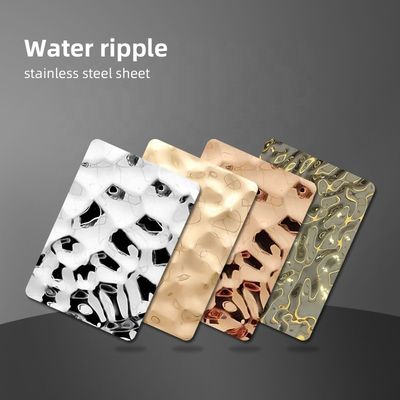 Decorative Metal 4x8 Water Ripple Stainless Steel Sheet PVD Color