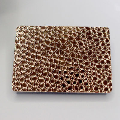 Rose Gold Honeycomb Stamped Stainless Steel Plate Wall Decorateive Sheet