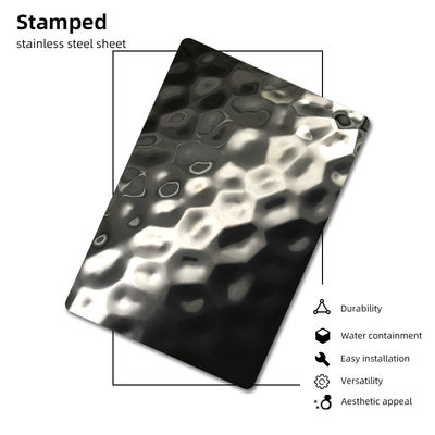 Water Ripple Finish Hammered Black Stainless Steel Decorative Sheet For Wall Cladding