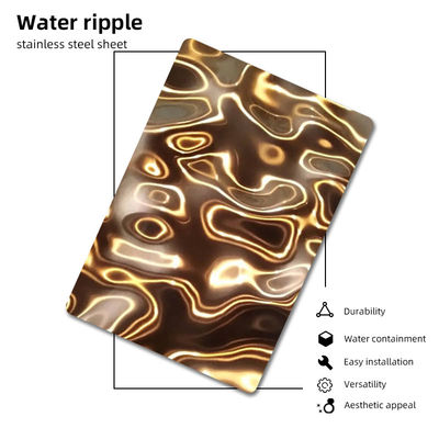 Water Ripple Hammered Color Decorative Stainless Steel Plate 304 Wall Panels  For House Decoration