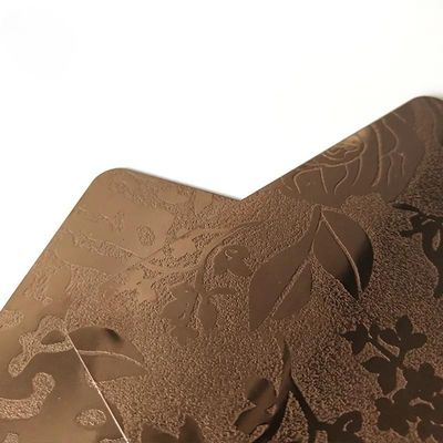 Customized Etched Patterned Stainless Steel Sheet PVD Colored SS Decorative Metal Plate