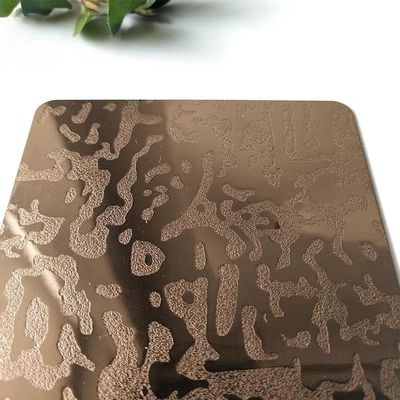 8K Mirror Etched Stainless Steel Sheet AISI 304 316 Gold Plated For Ceiling Elevator Door