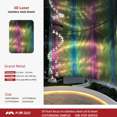 3d Wall Art Panels 201 304 316 Stainless Steel Sheet Laser Cut Decorative Metal Sheets