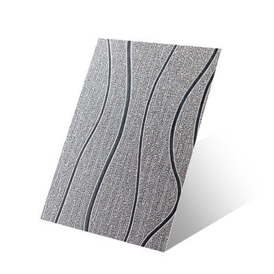 Wooden Grain Texture Finish Embossing Stainless Steel Panel Customized Cutting Size 1mm 1.2mm 1.5mm Thick
