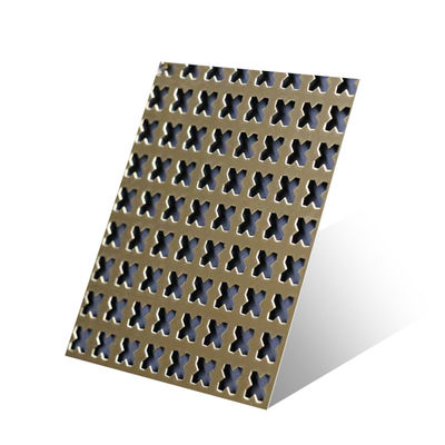 304 Stainless Steel Perforated Sheet With Elegant Gold Pattern 3048mm Length