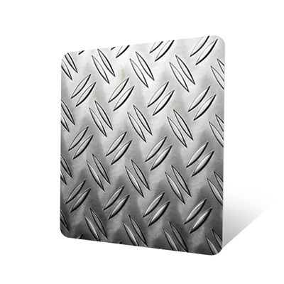 201 Checkered Stainless Steel Sheet With Double Row Floral Pattern