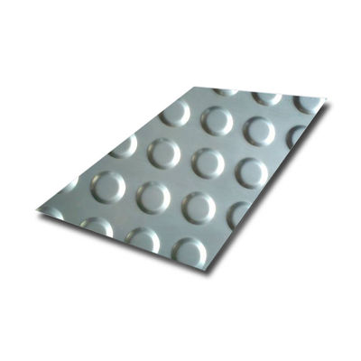 1.2mm 1.5mm Checkered Stainless Steel Plate With Flat Round Projections AiSi Standard