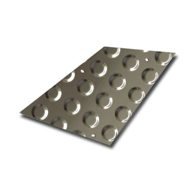 2b Finish Stainless Steel Checker Sheet With Flat Round Projections