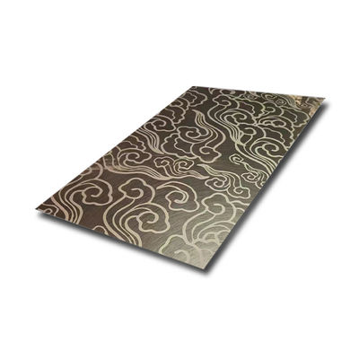 SS 316L Grade Etching Stainless Steel Sheet Metal With Surface Customized Pattern