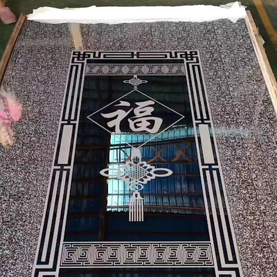 Grade 201 304 316 Mirror Etched Stainless Steel Sheet Customized Pattern For Elevator Door
