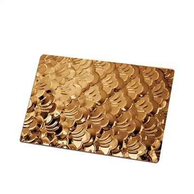 1.5mm Thickness Golden Stainless Steel Sheet 4*8 Ft Carving Pattern Embossed Finish
