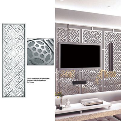 Laser Cutting Decorative Metal Room Divider Panels PVD Color 316L