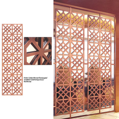 Color Finish 304L Stainless Steel Decorative Screen Metal Wall Divider 0.3-3mm Thick