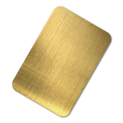 JIS PVD Gold Plated Brushed Stainless Steel Sheet 2mm 304 Hairline Stainless Steel Plate