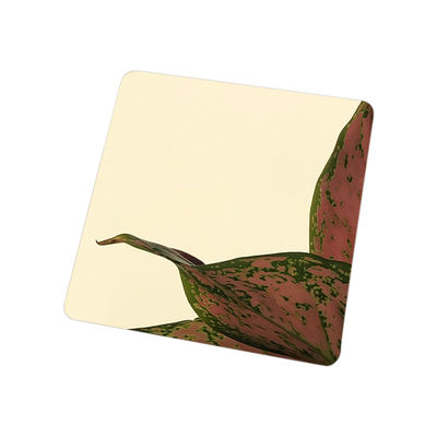 Pale Gold Mirror Stainless Steel Sheet Decorative Stainless Steel Plate 0.3mm Thickness