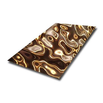 1000mm Width Decorative Stainless Steel Sheet Rose Gold Mirror Stamped Plate 2D 3D Pattern