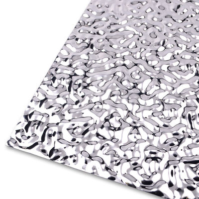 3.0mm Stamped Stainless Steel Sheet Silver Water Ripple Wave Art Patten For Airport Ceiling Decor