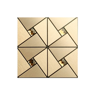 304 0.8mm Thickness 3D Stainless Steel Mosaic Tile For Kitchen Wall Decor