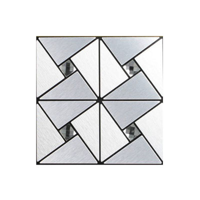 304 0.8mm Thickness 3D Stainless Steel Mosaic Tile For Kitchen Wall Decor