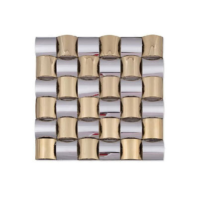Custom 1.0mm Thickness Stainless Steel Mosaic Tile Sheets For Kitchen Bathroom