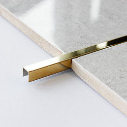 Decorative Brushed Stainless Steel Tile Trim U Shape Square Wall Panel Gold Metal Tube Edge Profiles