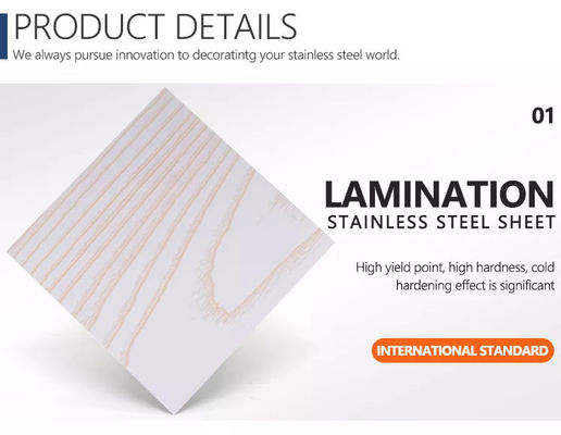 201 316 310 430 Laminated Stainless Steel Sheet Wood Print Effect