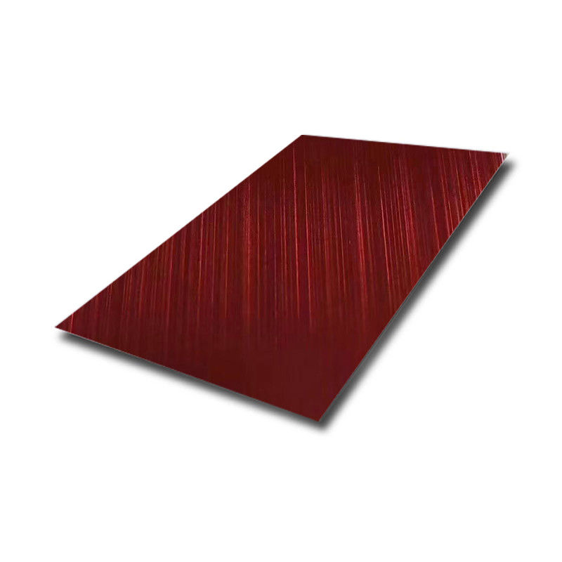 Custom Red Brushed Finish Stainless Steel Sheet 2400 X 1200 Corrosion