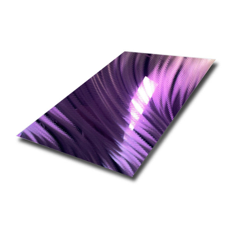 4X8 polished stainless steel sheet 304 mirror laser with color pattern