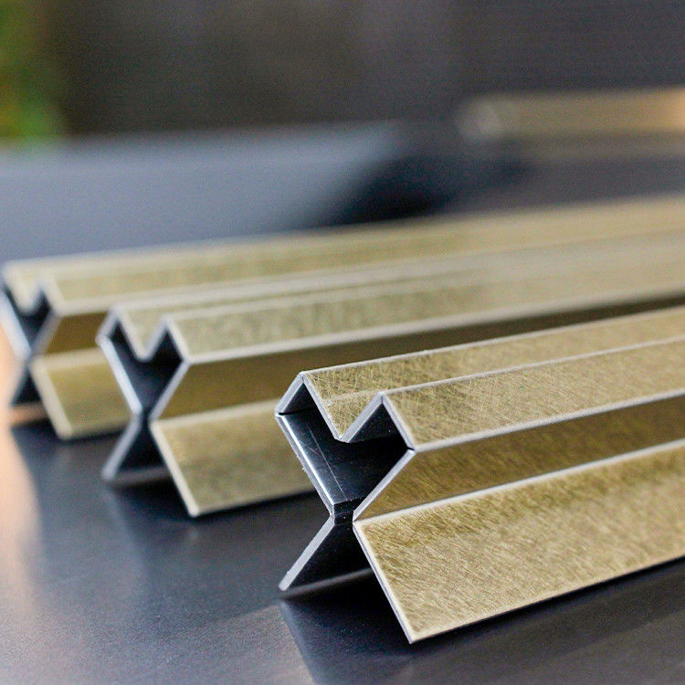 Decor Tile Strip Grade 304 PVC Film Stainless Steel Wall Edge Tile Trim