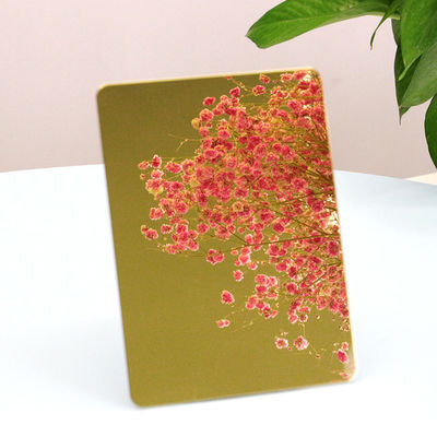 Good price Aisi 201 304 410 430 4X8 Gold Mirror Stainless Steel Sheet Rose Gold Color online
