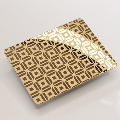 Good price 3mm Etched Stainless Steel Sheet Champagne Gold Rose Pattern Finish online