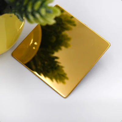 Good price Titanium Gold Color Coated Stainless Steel Sheet Mirror Finish Customize Size online