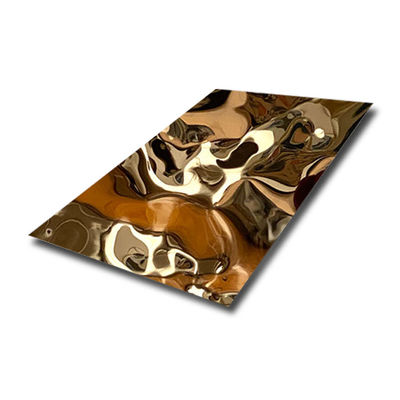 Good price 316 Water Ripple Stainless Steel Sheet With Golden Hammered Finish online