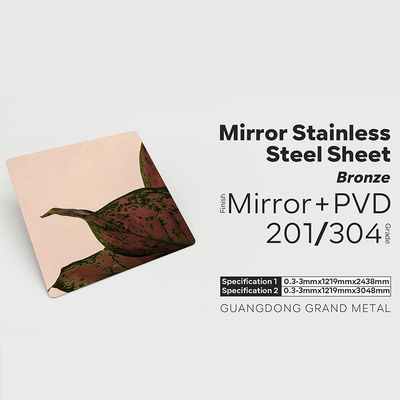 Good price Ss 304 Mirror Finish 4x8 Decorative Stainless Steel Sheet Thickness  0.5mm online