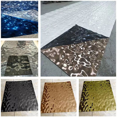 Good price Decorative Metal 4x8 Water Ripple Stainless Steel Sheet PVD Color online