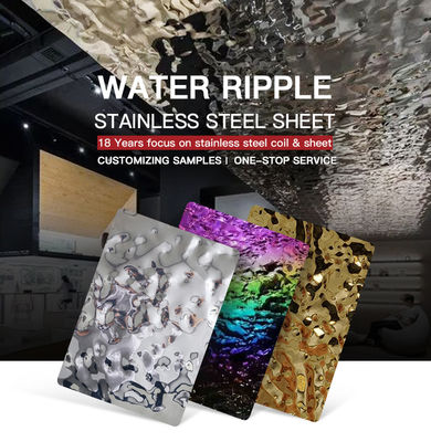 Good price JIS Stamped Water Ripple Stainless Steel Sheet For Dining Room Walls Ceiling Panels online