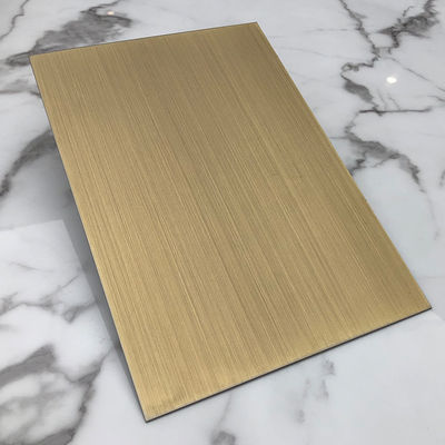 Good price 1219*2438mm 0.55mm 304 Stainless Steel Sheet Antique Brass Hairline AFP Design Plate online
