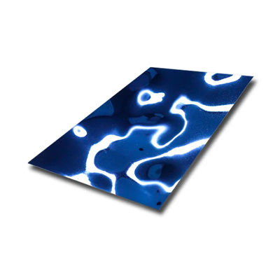 Good price JIS Water Ripple Stainless Steel Sheet Hammered Mirror Blue Color Stainless Steel Plate For Wall Panels online