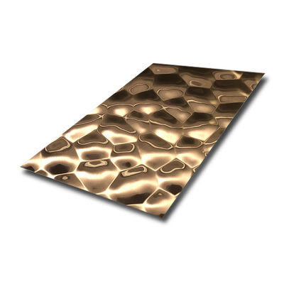 Good price 201 304 316 Rose Gold Water Ripple Hammered Stainless Steel Sheet 0.5mm 0.8mm 1.0mm 1.2mm Ss  Steel Plate online