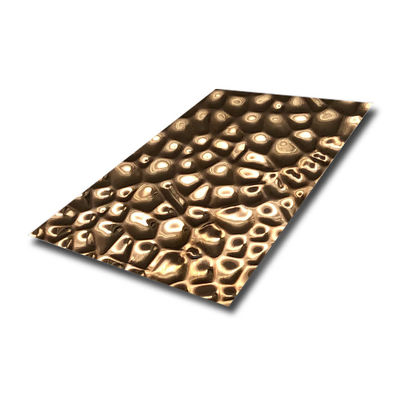 Good price Mirror Gold Pvd Color Water Wave Ripple Stainless Steel Panel Stamped Ripple Sheet online